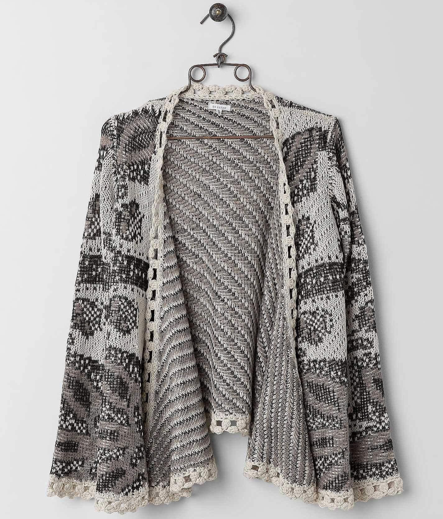 open weave cardigan sweater