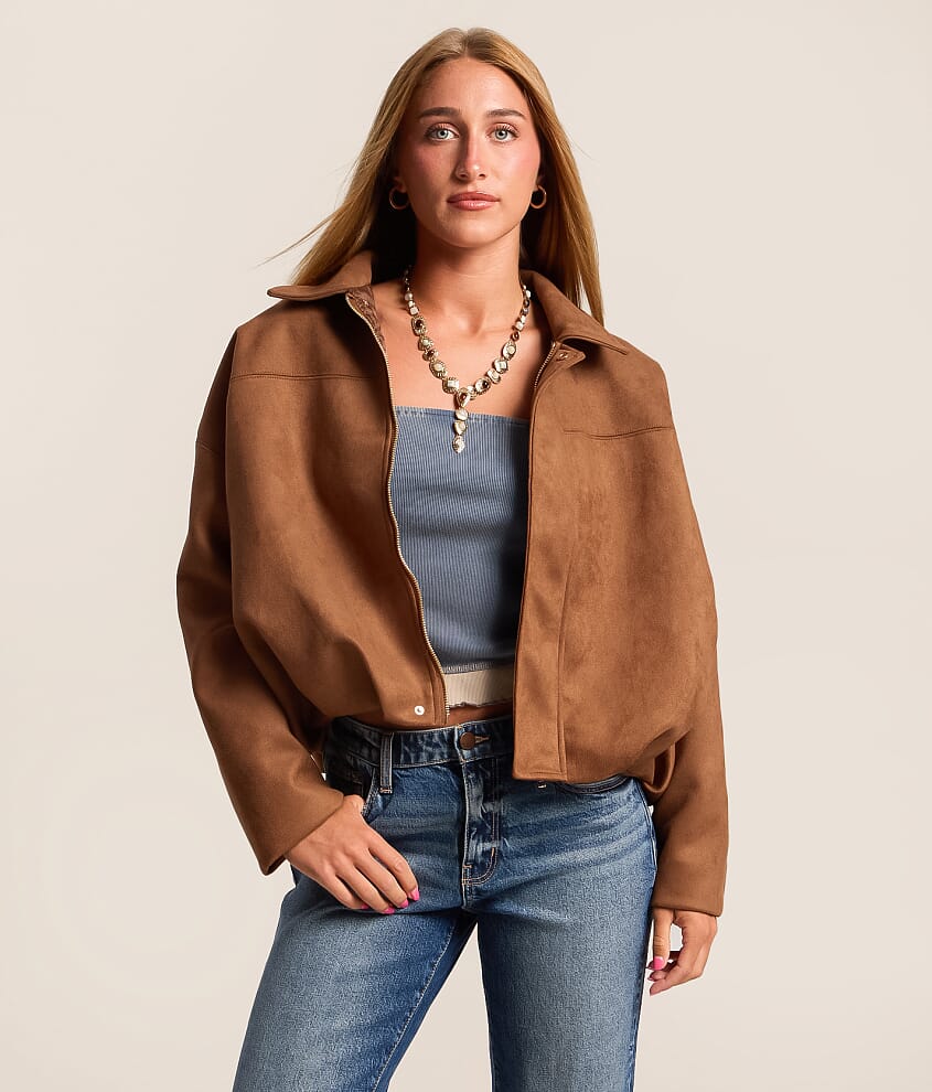 Faux Suede Bubble Jacket - thumbnail 5