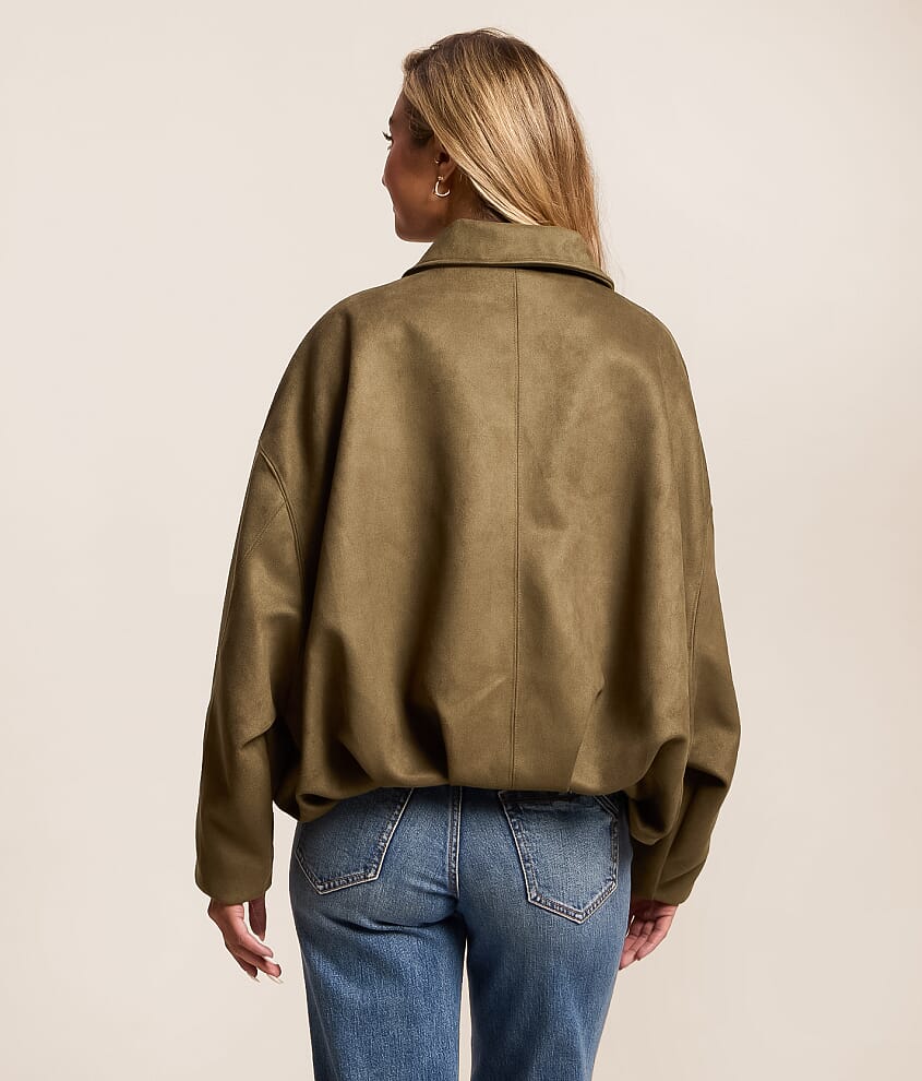 Faux Suede Bubble Jacket - thumbnail 3