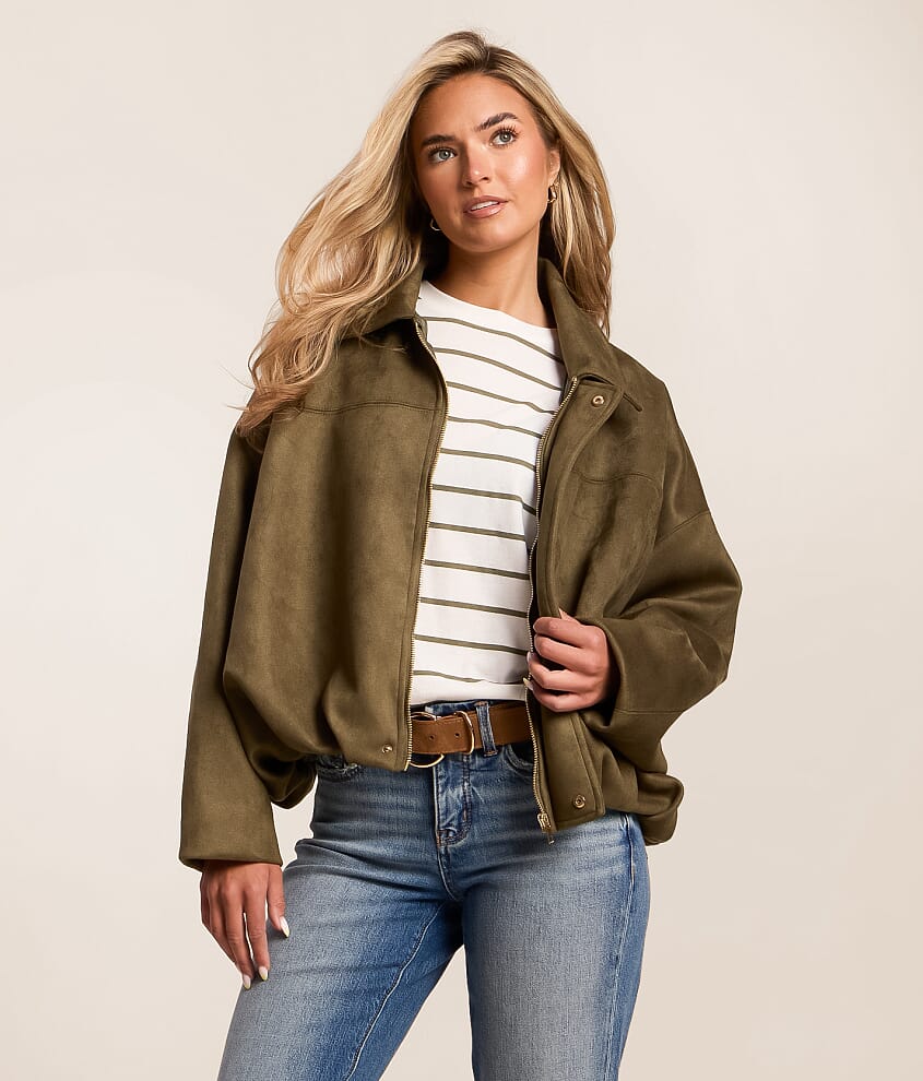 Faux Suede Bubble Jacket