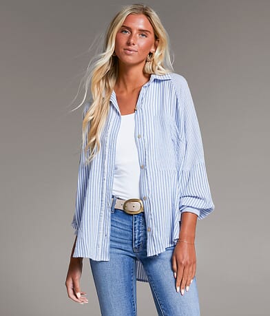 BKE Striped Shirt front view