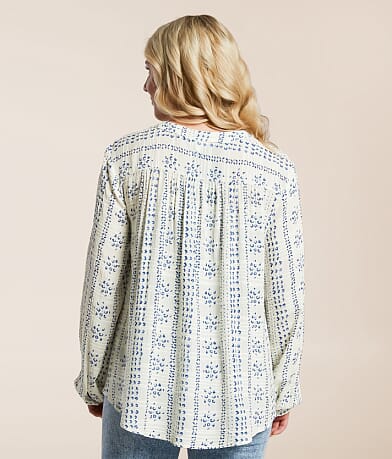 En Creme Textured Blouse BACK