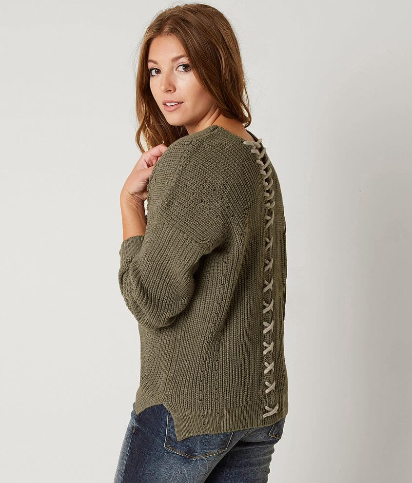 En Crème Ribbed Sweater - Women's Sweaters in Olive | Buckle