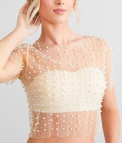 Endless Blu Sheer Mesh Top MISC_DETAIL_1