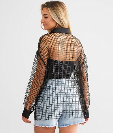 Willow &amp; Root Sequin Mesh Shirt BACK