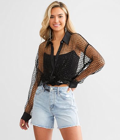 Willow &amp; Root Sequin Mesh Shirt FULL_RIGHT_SIDE