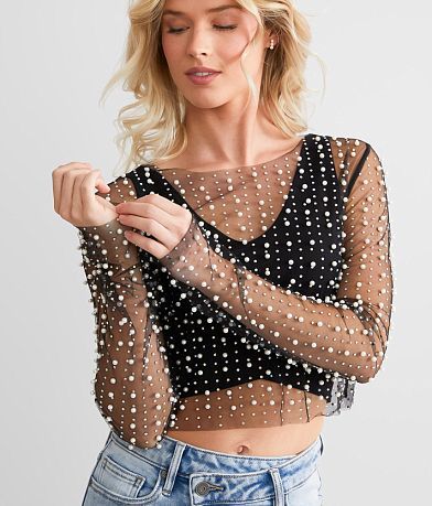Endless Blu Sheer Mesh Top MISC_DETAIL_1