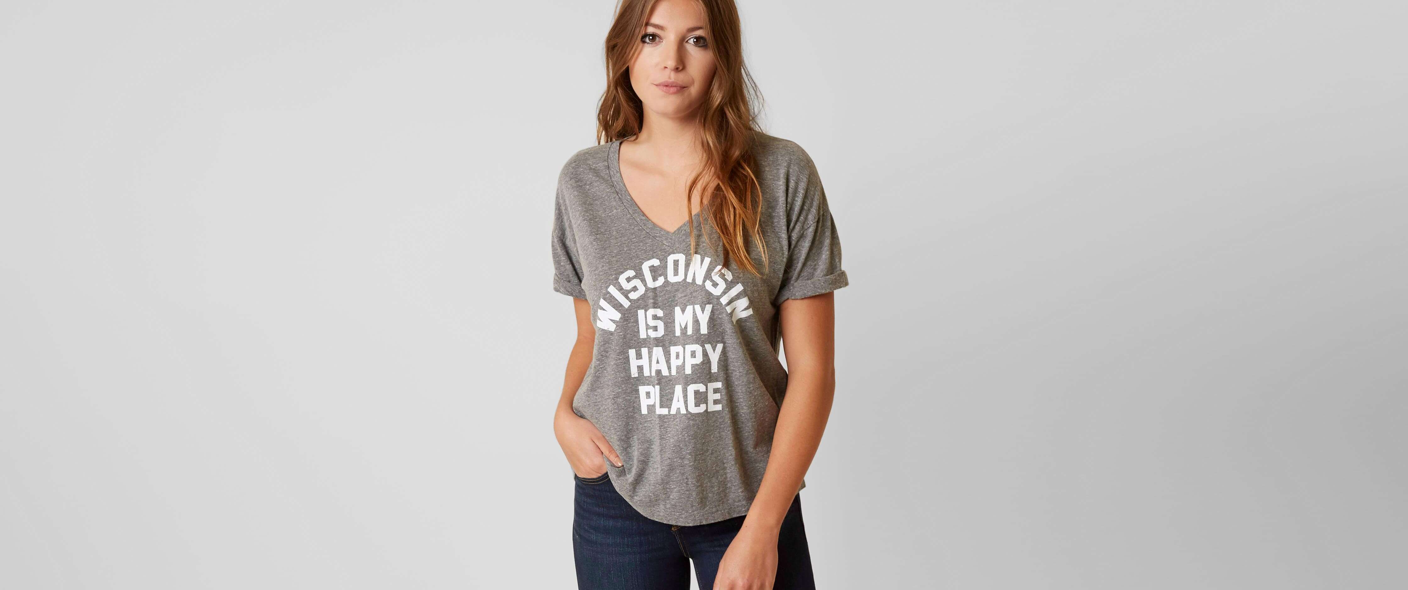 Image of Retro Brand Wisconsin Is My Happy Place T-Shirt