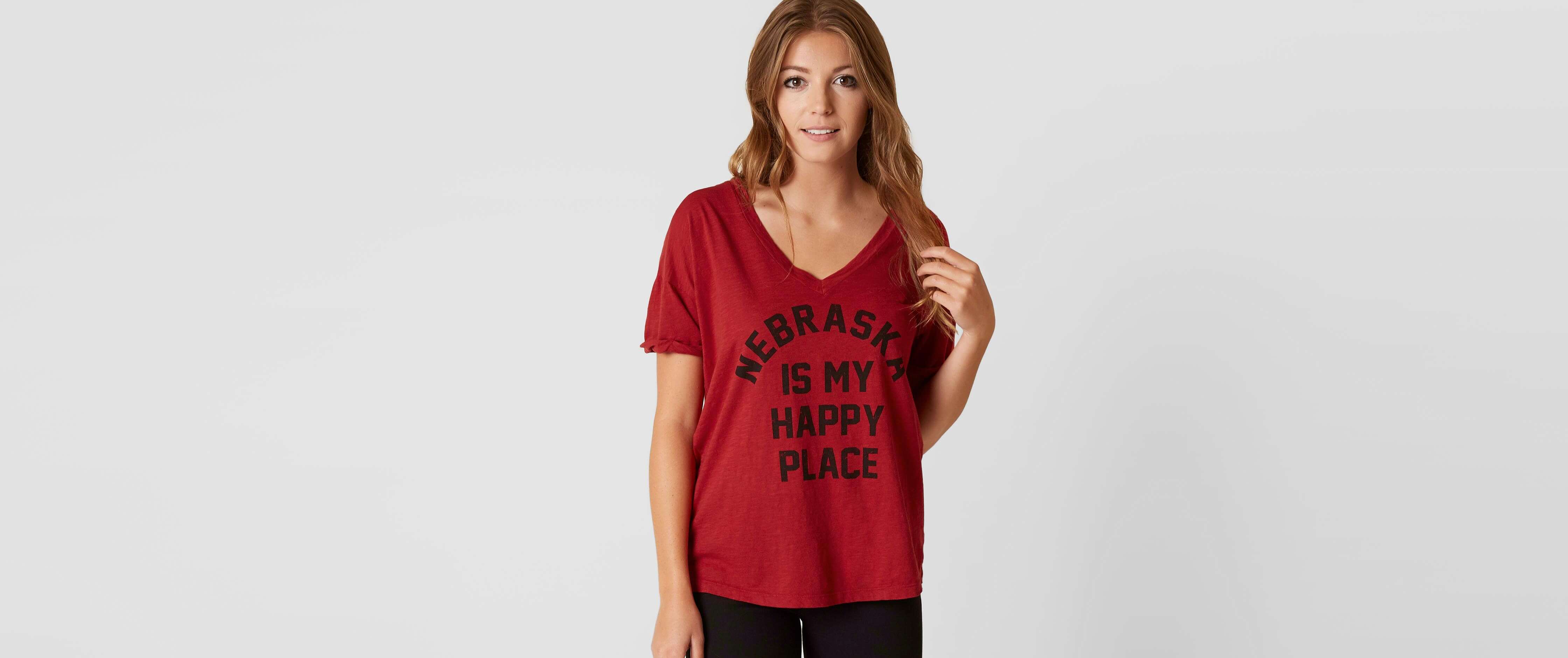 Image of Retro Brand Nebraska Is My Happy Place T-Shirt