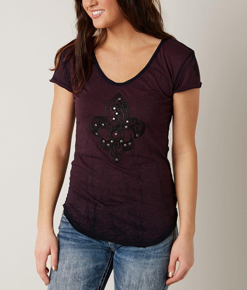 Velvet Stone Embroidered T-Shirt front view