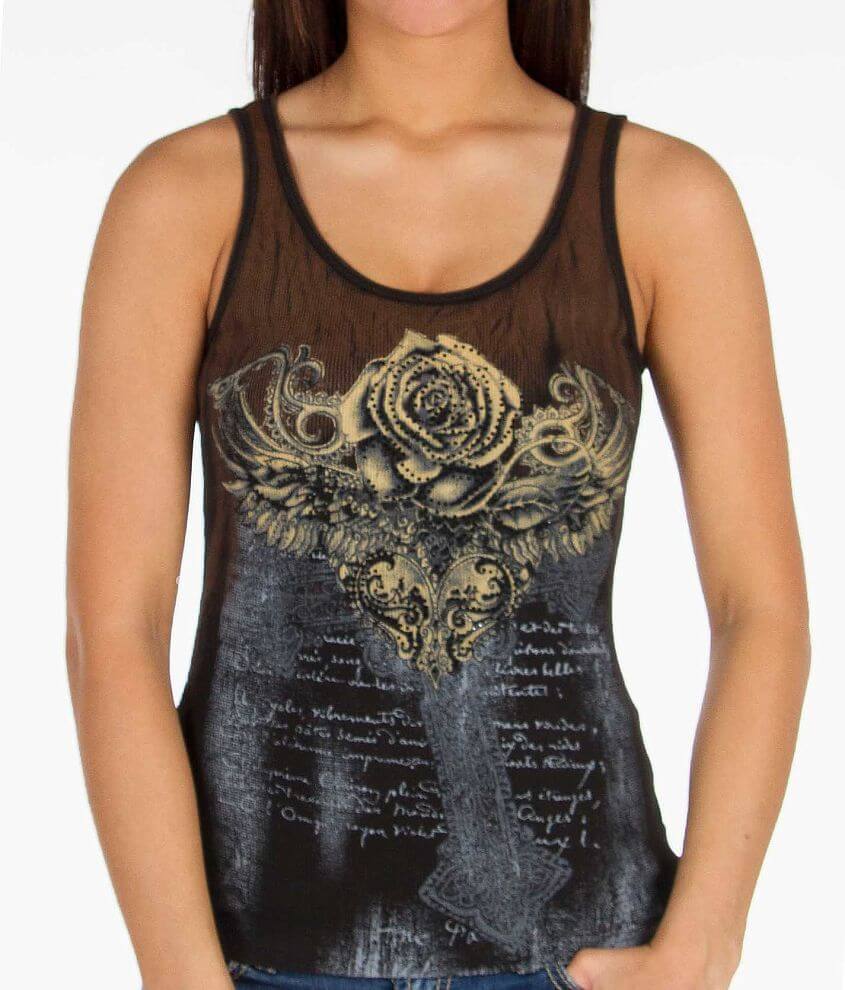 Velvet Stone The Rose Tank Top front view
