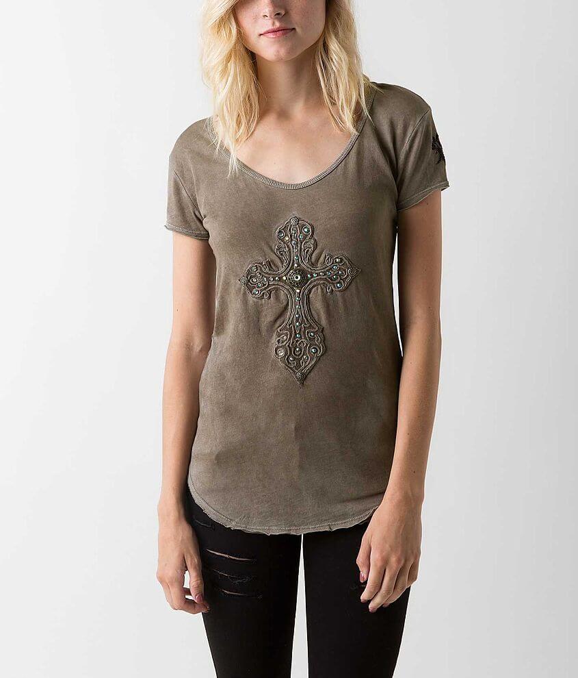 Velvet Stone Scrolled T-Shirt front view