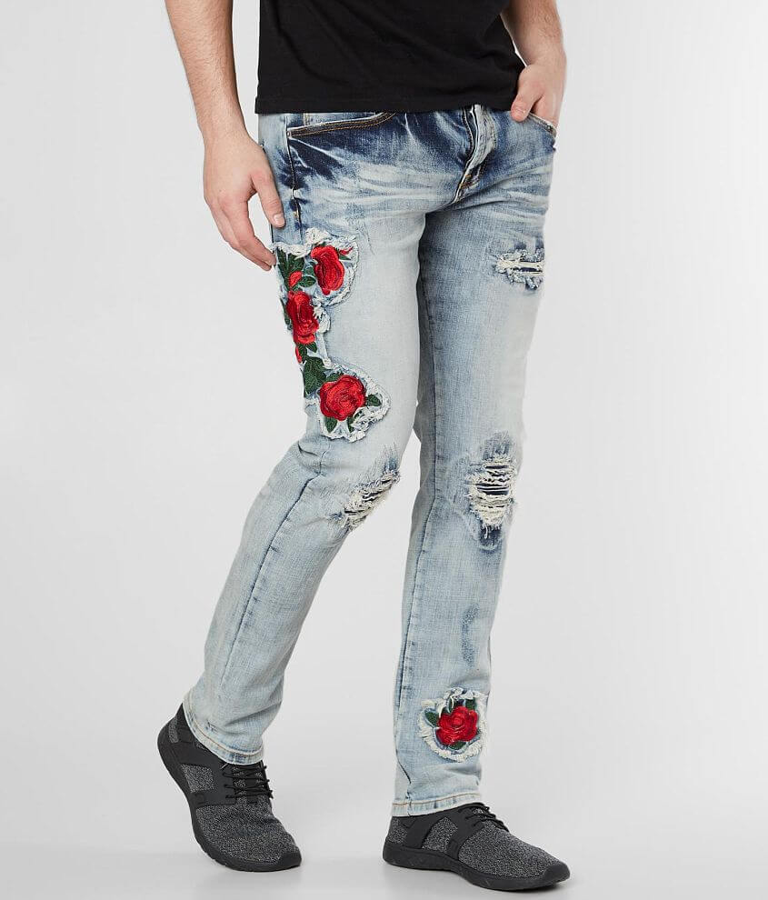 Jeans with 2024 roses mens