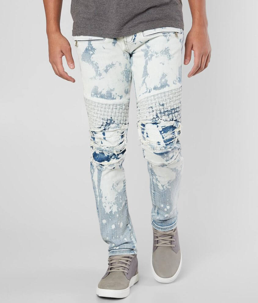 DOPE Nicks Bleached Moto Stretch Jean front view