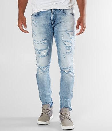DOPE White Stripe Tapered Stretch Jean FULL_LEFT_SIDE
