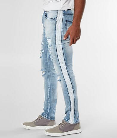 DOPE White Stripe Tapered Stretch Jean FULL_RIGHT_SIDE