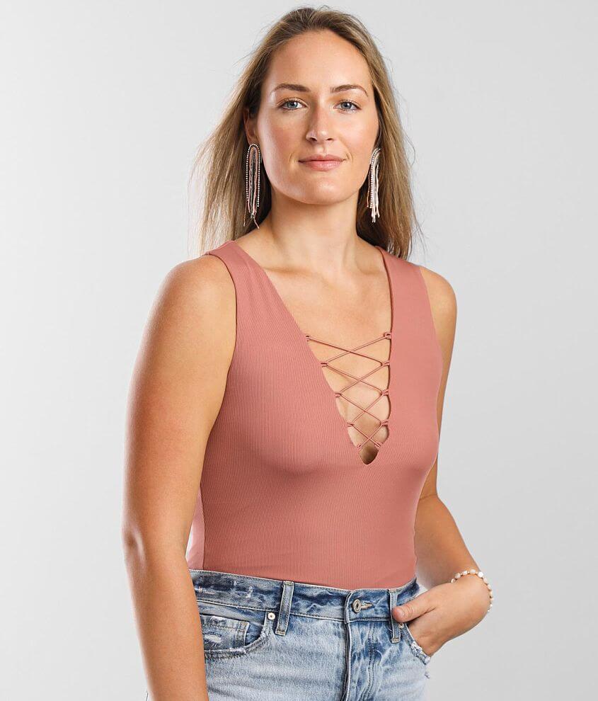 red by BKE Strappy Bodysuit - Women's Bodysuits in Desert Sand