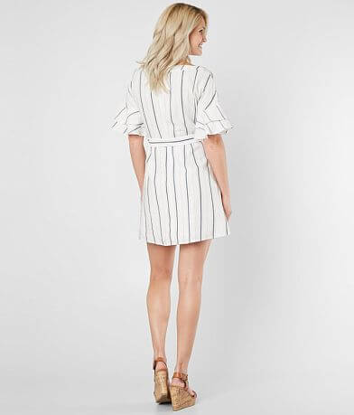Essue Striped V-Neck Dress BACK