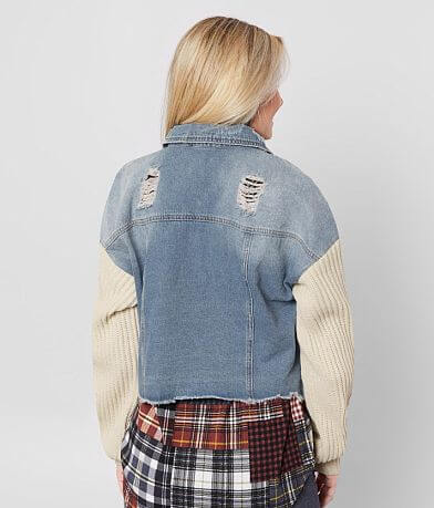 Essue Sweater Sleeve Denim Jacket BACK