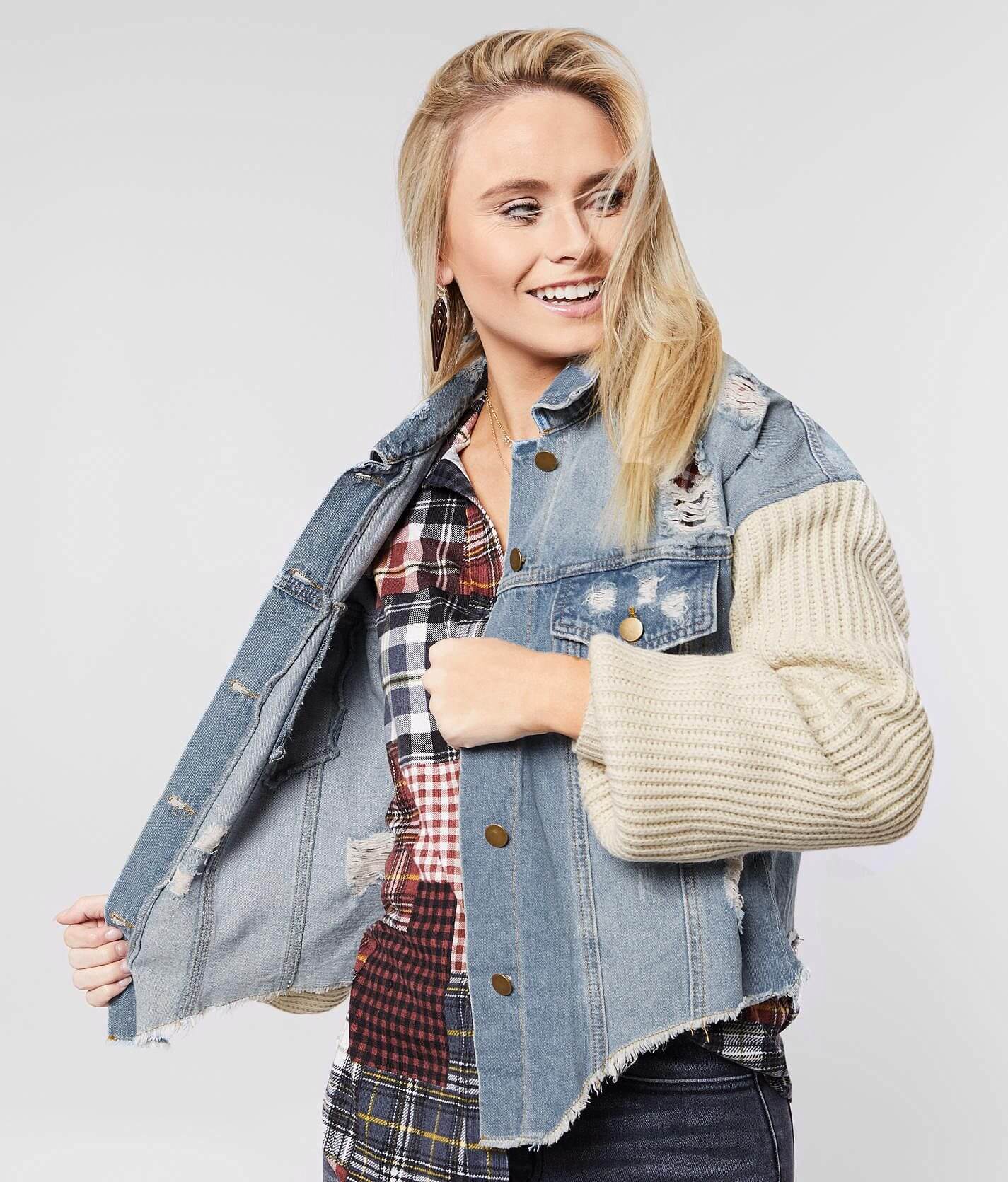 Denim on sale jacket sweater