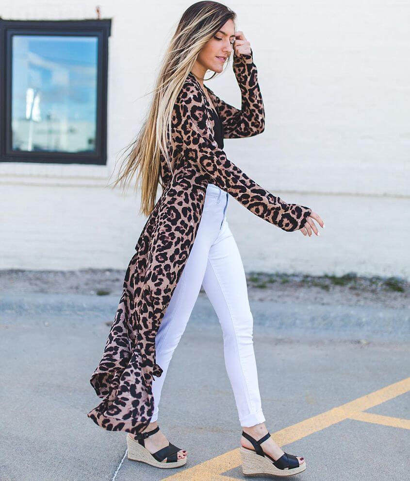 28 OT {Wild Like Her} Pink Leopard Print Kimono EXTENDED PLUS SIZE 3X 4X 5X