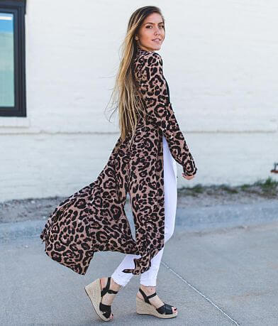 Essue Leopard Print Kimono FULL_LEFT_SIDE