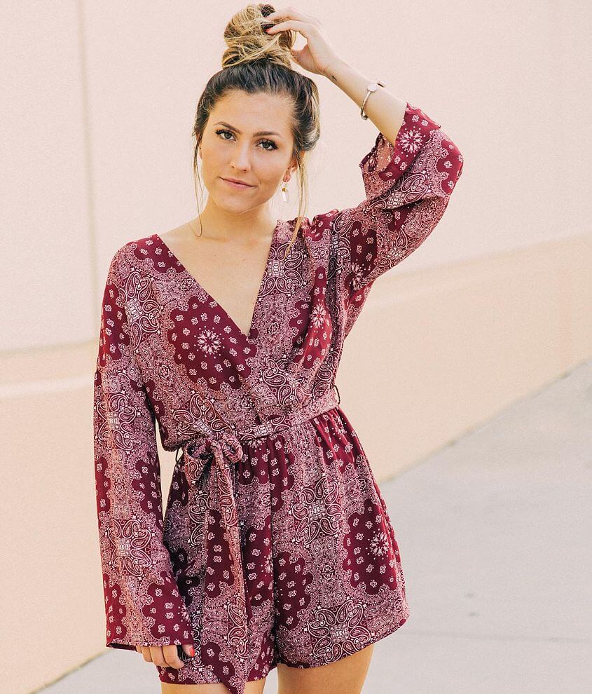 Willow And Root Paisley Medallion Romper Womens Rompers Jumpsuits In