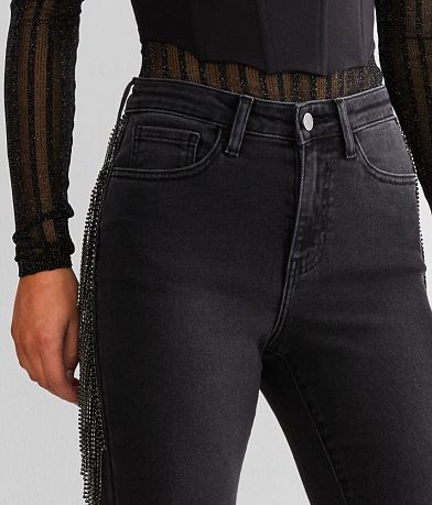 Sterling &amp; Stitch Rhinestone Fringe Flare Jean MISC_DETAIL_1