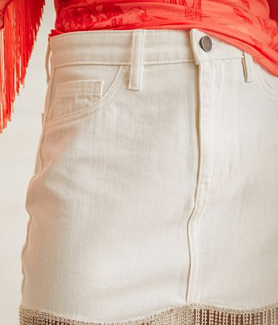 Sterling &amp; Stitch Rhinestone Fringe Denim Skirt MISC_DETAIL_1