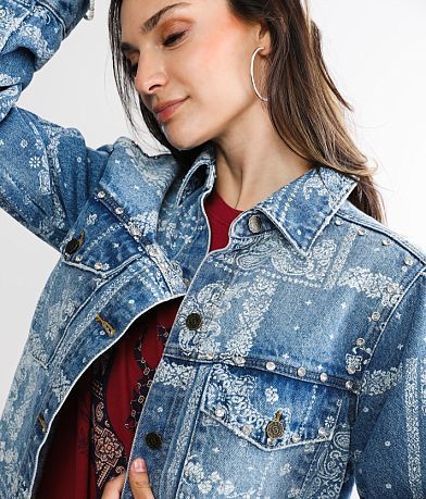 Sterling &amp; Stitch Rhinestone Denim Jacket misc detail 1 view