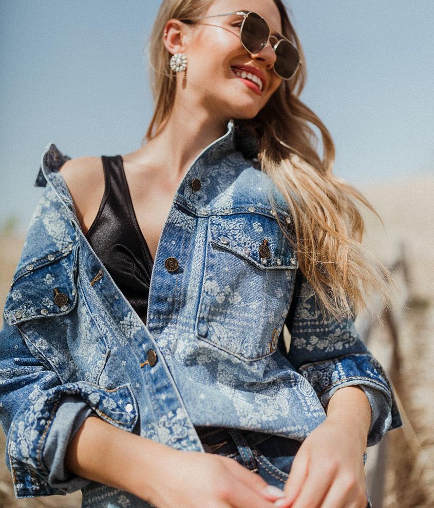 Women's denim clearance jackets with bling