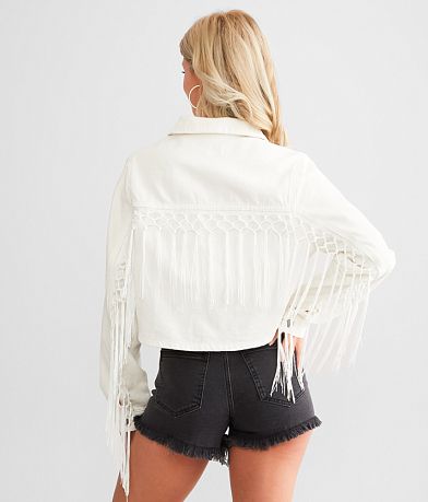 PTCL Fringe Denim Jacket back view