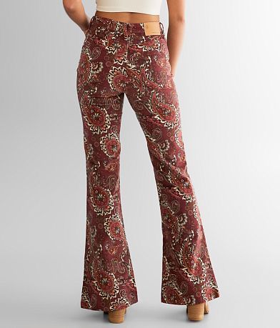 Sterling &amp; Stitch Paisley Corduroy Flare Pant BACK