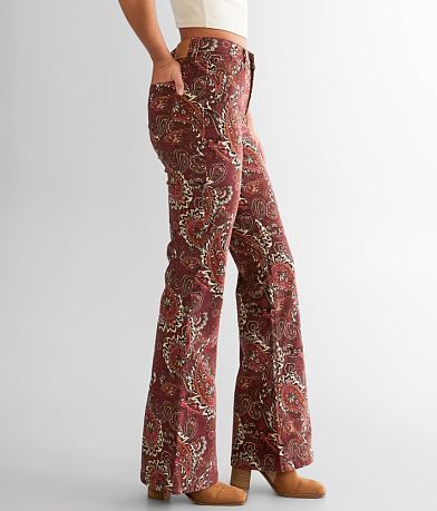 Sterling &amp; Stitch Paisley Corduroy Flare Pant FULL_RIGHT_SIDE