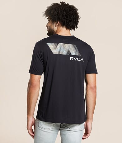 RVCA Blue Fill Sport T-Shirt front view