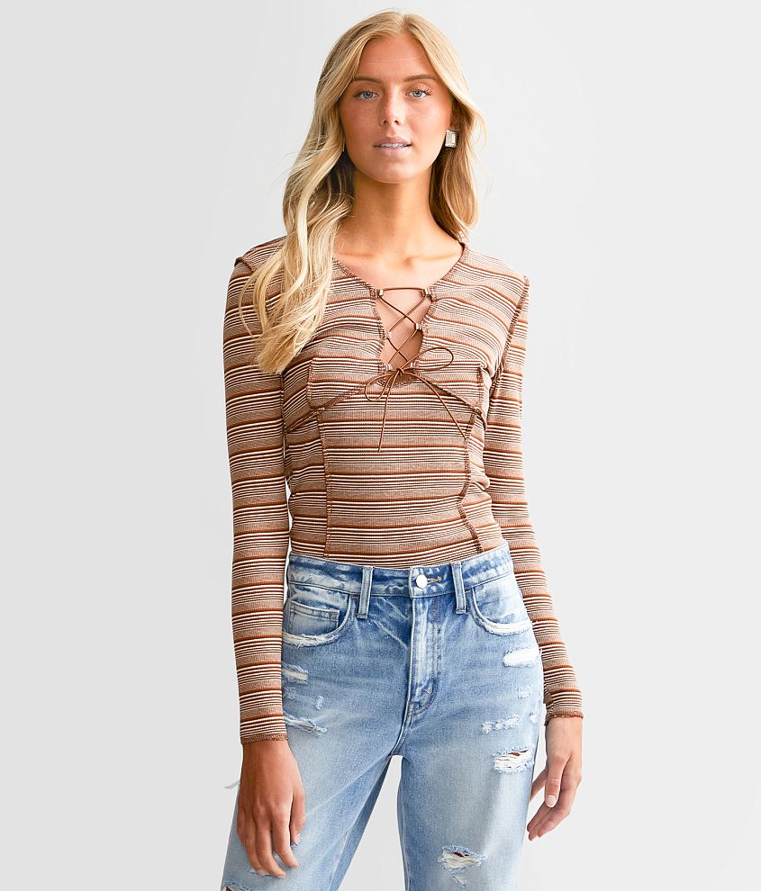 Gilded Intent Lace-Up Top