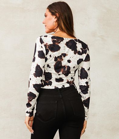 Willow &amp; Root Cow Print Top BACK