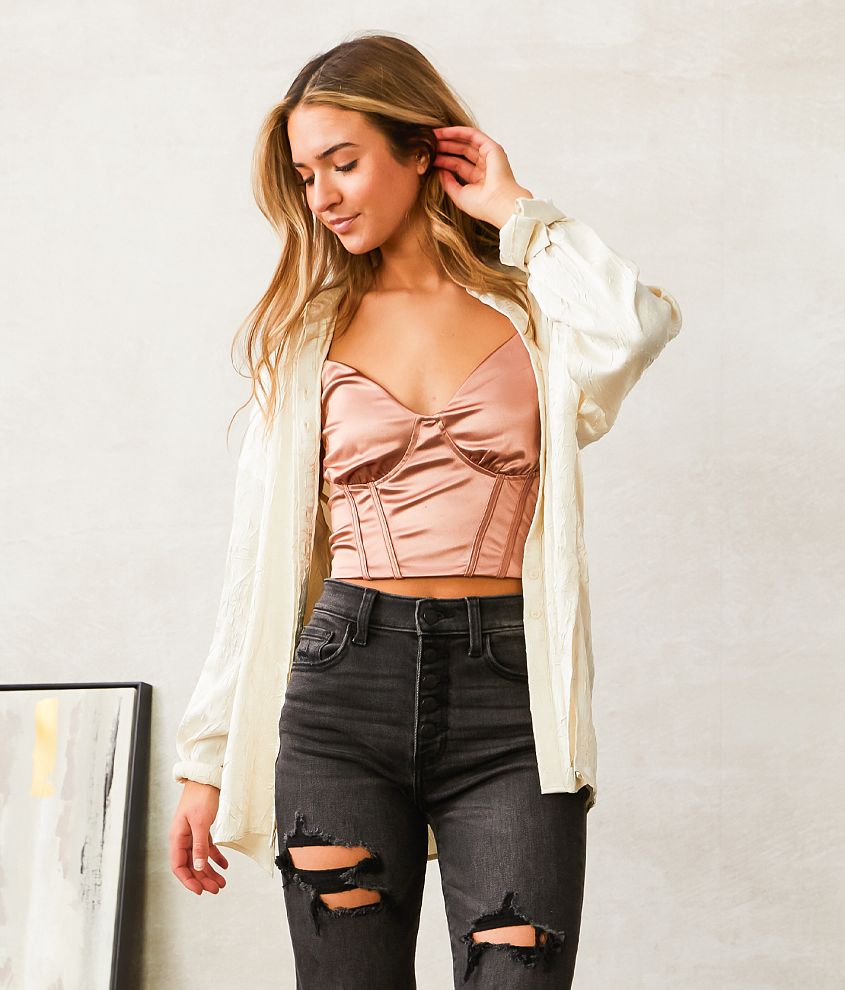 Willow & Root Satin Cropped Tank Top