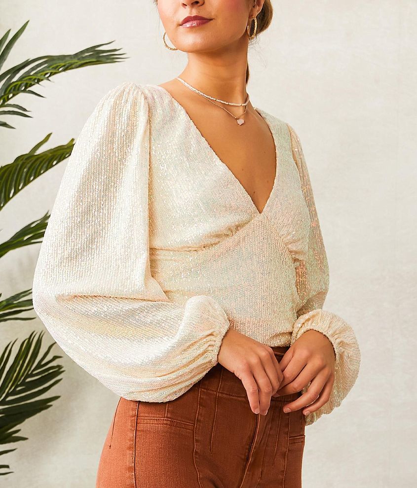 Sequin Cropped Top