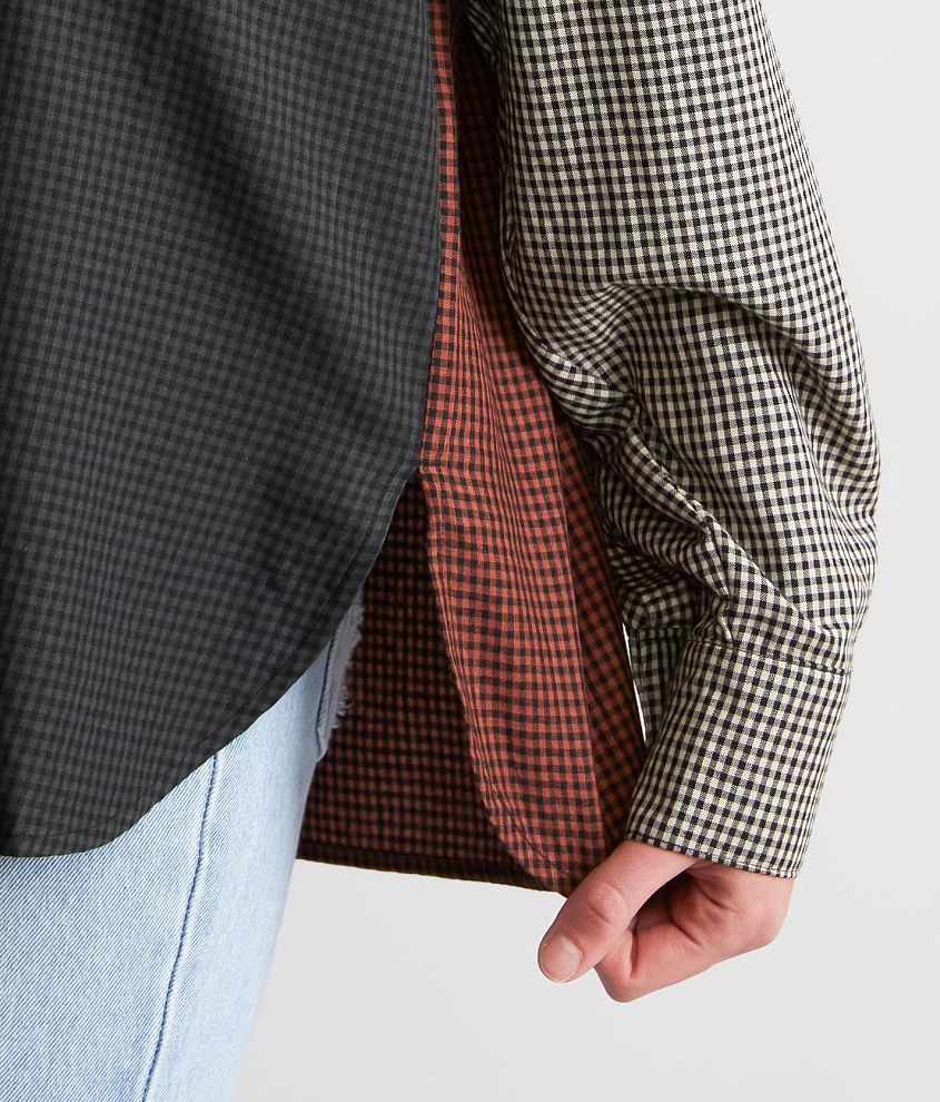 Color Block Plaid Shirt