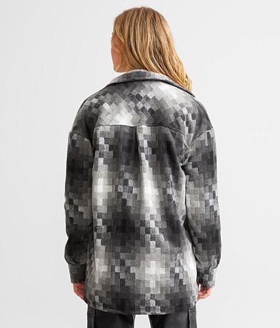 BKE Checkered Shacket BACK