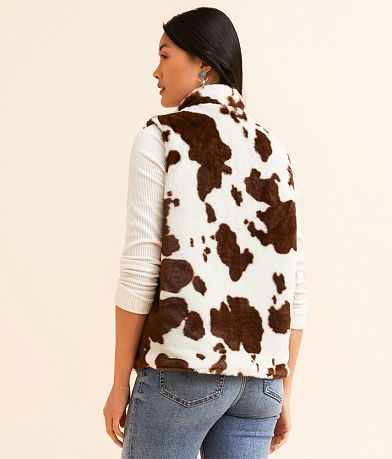Open SZN Reversible Faux Fur Vest BACK