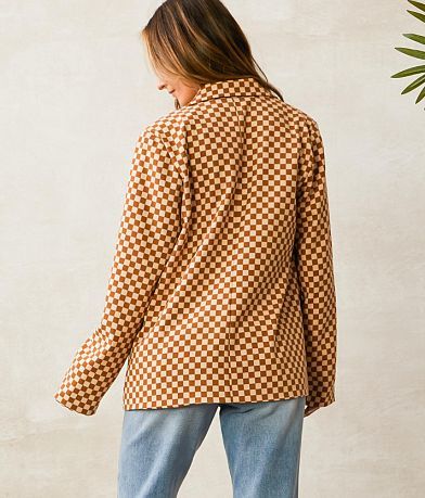 Willow &amp; Root Checkered Blazer back view