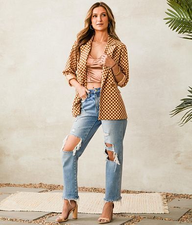 Willow &amp; Root Checkered Blazer misc detail 2 view