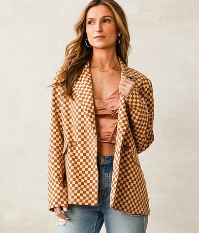 Willow &amp; Root Checkered Blazer full left side view