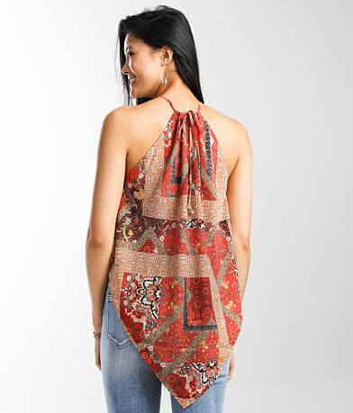 Clover Handkerchief Hem Patchwork Tank Top BACK