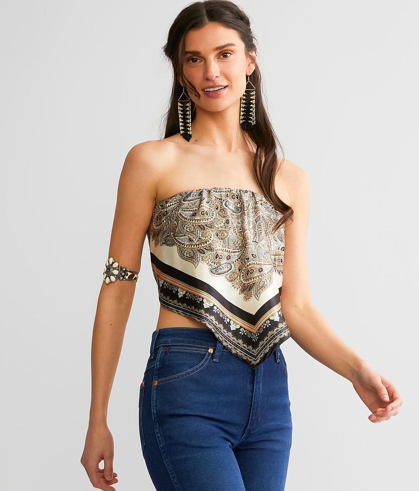 Willow & Root Satin Cropped Tank Top