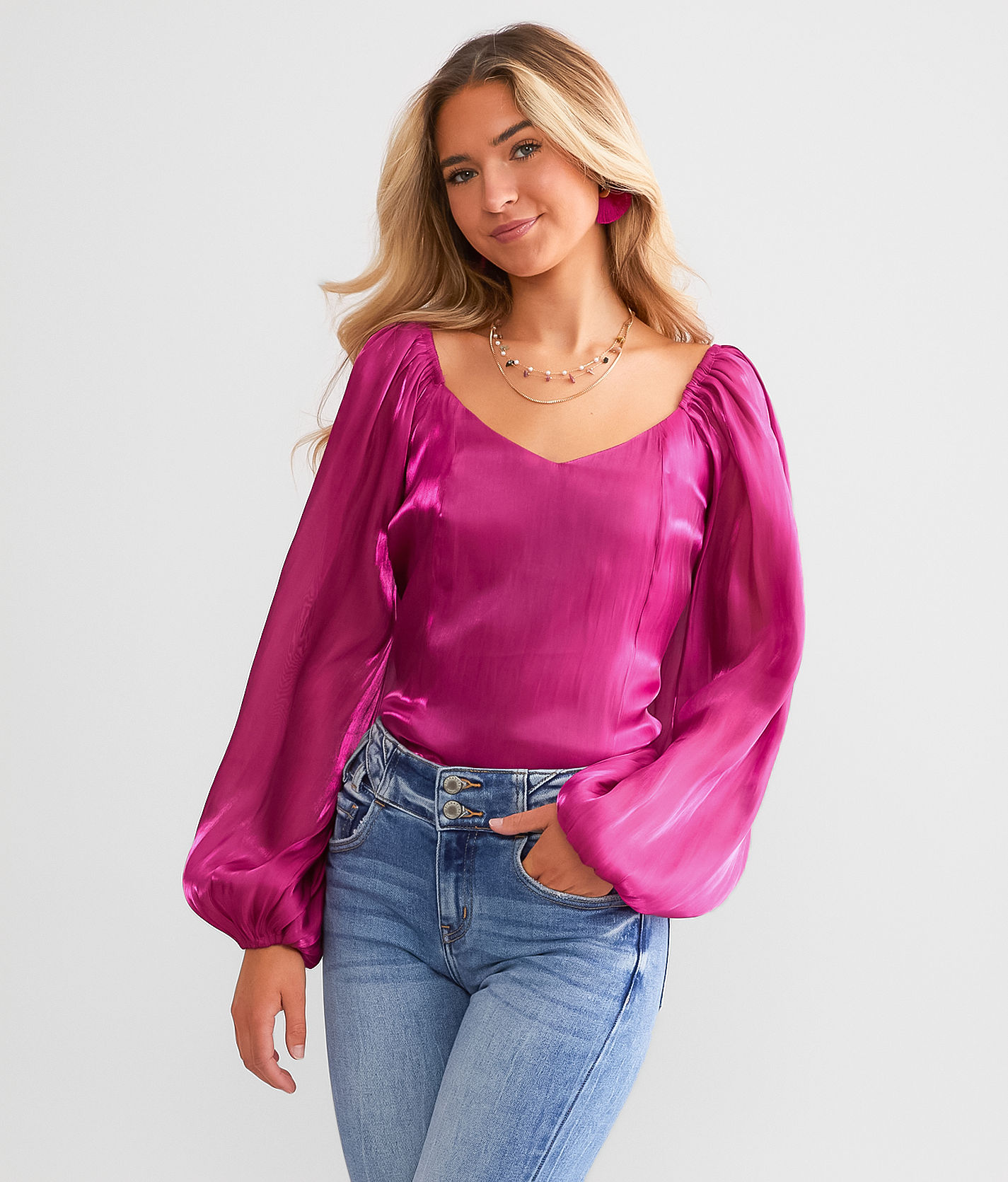 Willow & Root Metallic Sweetheart Top - Women's Shirts & Blouses