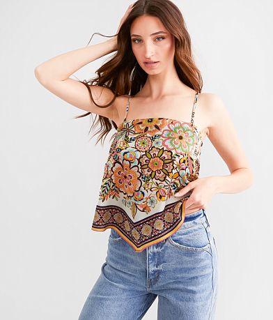 Daytrip Satin Hanky Tank Top front view