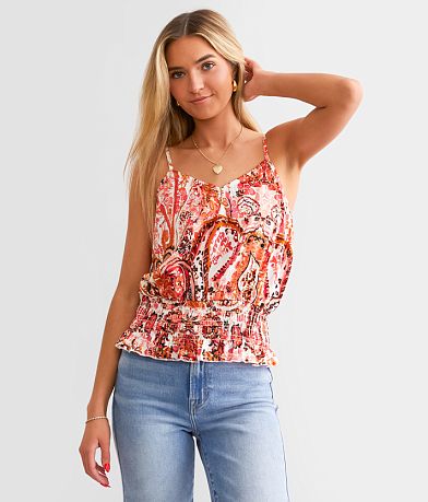 Daytrip Satin Bubble Tank Top front view